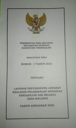 LPJ APBDes Desa Malasan Tahun 2020